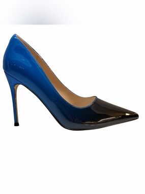 Elisabet Tang Blue Black Ombré Patent Stiletto Pumps 7.5 NWOT